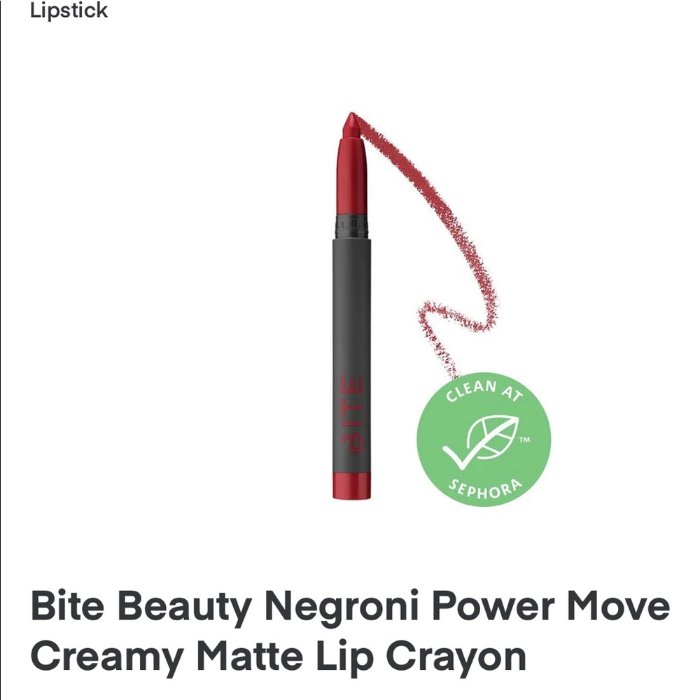 BNIB Bite Beauty Power Move Creamy Matte Lip Crayon- Negroni